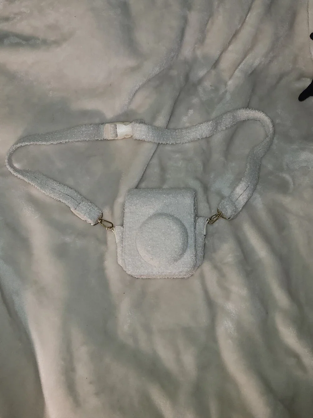 Fujifilm Cream Plush Camera-Style Phone Pouch with Strap